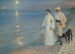 tensommer på Skagen-stranden, maler og hans kone - Peder Severin Krøyer — visning af kunstværket