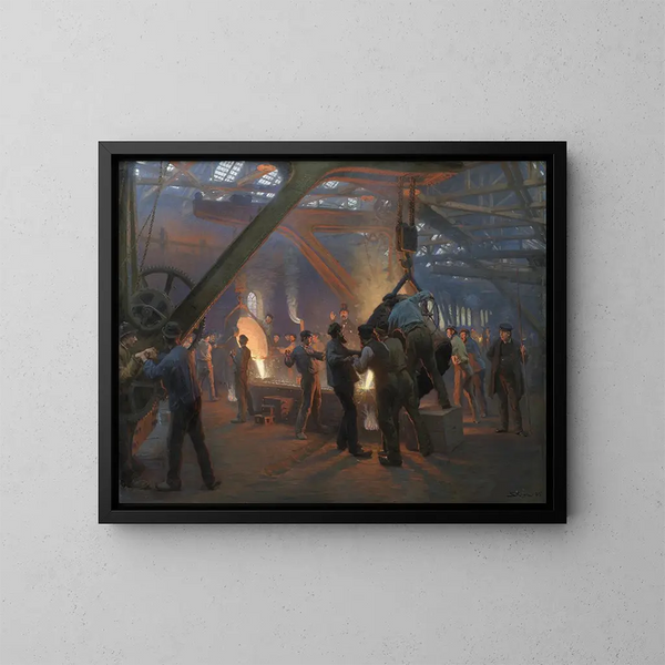 La fonderie de fer Burmeister et Wain - Peder Severin Krøyer — indrammet kunstværk på væggen