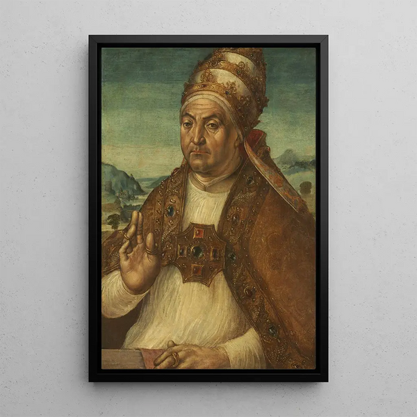 Portrait af paven Sixte IV della Rovere - Pedro Berruguete — indrammet kunstværk på væggen