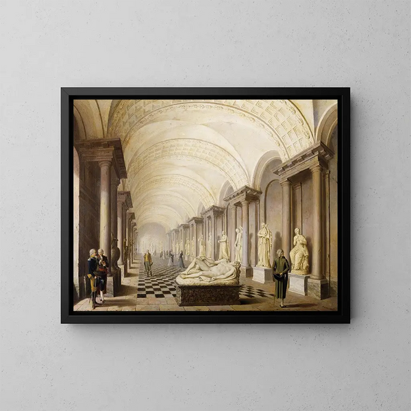 La Galerie des Muses ved Det Kongelige Museum i Stockholms Kongelige Palads - Pehr Hilleström — indrammet kunstværk på væggen