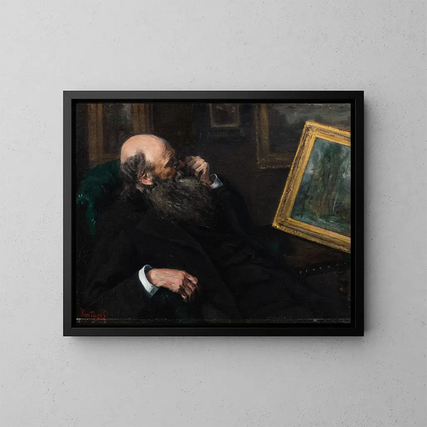 Le connaisseur d'art - Pericles Pantazis — indrammet kunstværk på væggen