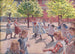 Børn, der leger på Enghave Plads - Peter Hansen — visning af kunstværket
