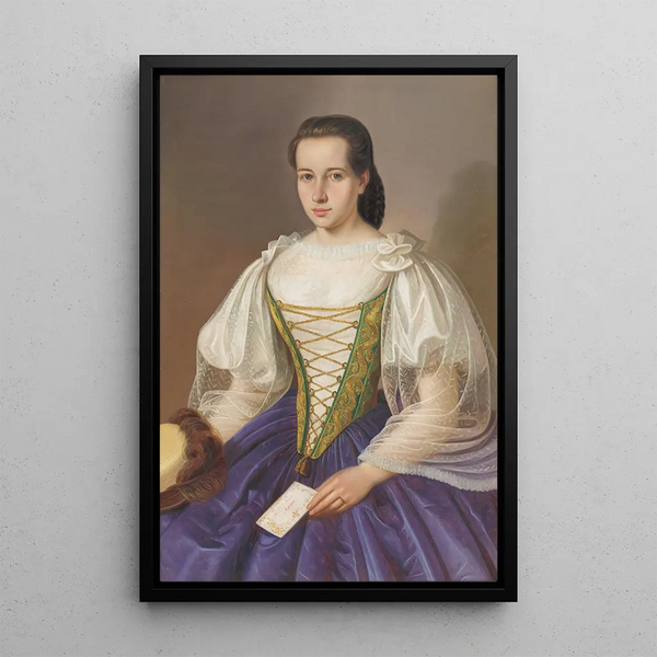 Portrait af Anna Efrnkov - Peter Michal Bohúň — indrammet kunstværk på væggen