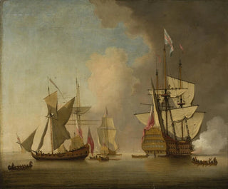 Bateaux en mer - Peter Monamy — visning af kunstværket
