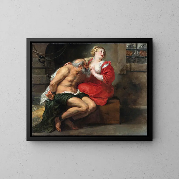Cimon et Pero, la charité romaine - Peter Paul Rubens — indrammet kunstværk på væggen