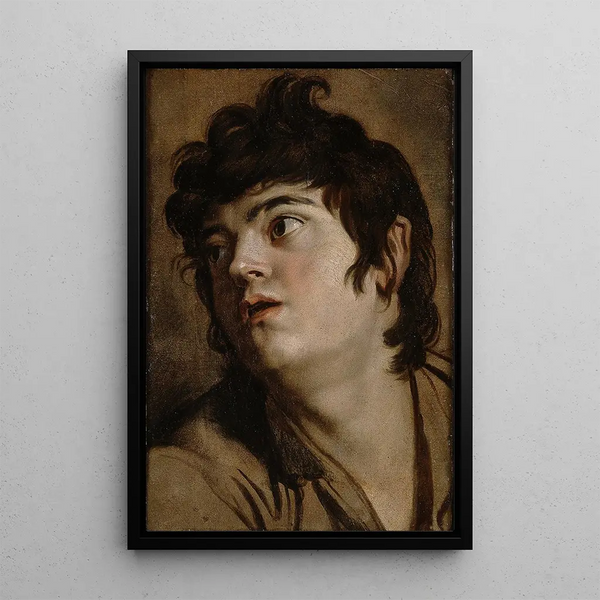 Tête d'un jeune homme - Peter Paul Rubens — indrammet kunstværk på væggen