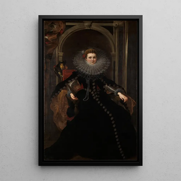 Portrait af Veronica Spinola Serra - Peter Paul Rubens — indrammet kunstværk på væggen