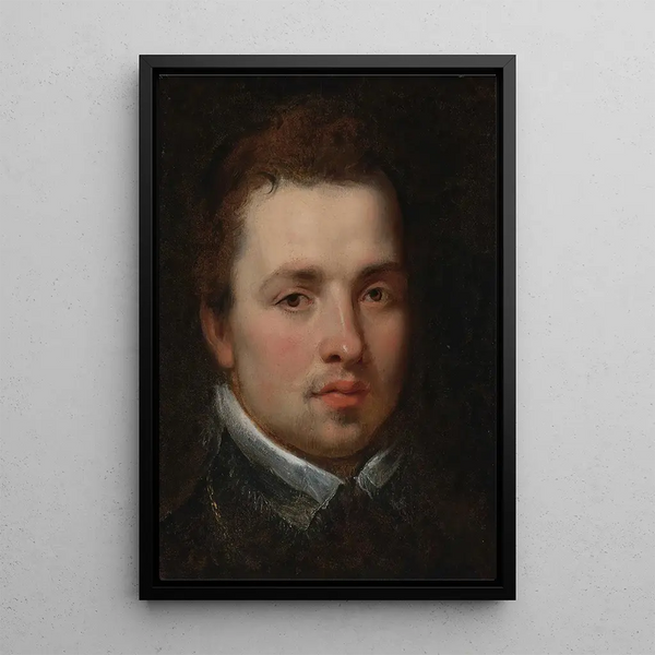 Portrait af en ung mand - Peter Paul Rubens — indrammet kunstværk på væggen