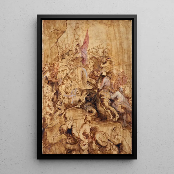 La montée au Calvaire Le portement de croix - Peter Paul Rubens — indrammet kunstværk på væggen