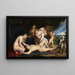 La Mort d'Adonis med Venus, Cupido og de Tre Gracer - Peter Paul Rubens — indrammet kunstværk på væggen