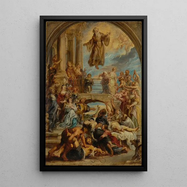 Les Miracles de Saint François de Paule - Peter Paul Rubens — indrammet kunstværk på væggen