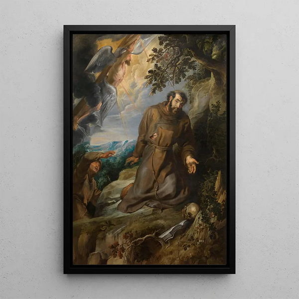 La Stigmatisering af Saint François d'Assise - Peter Paul Rubens — indrammet kunstværk på væggen