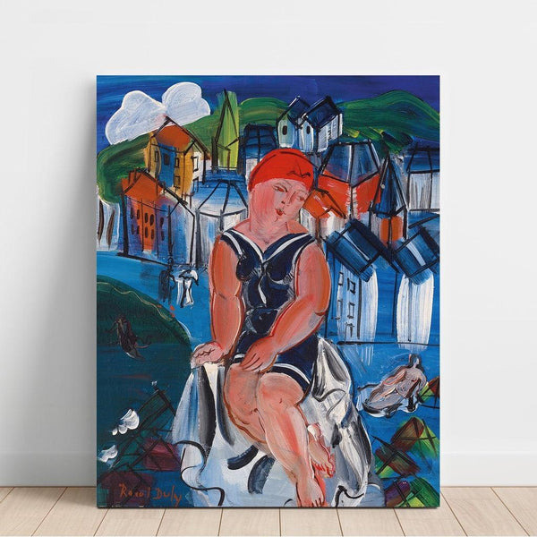 Reproduktion af maleriet Lille Petite badende i Sainte-Adresse - Raoul Dufy
