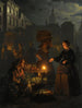 En markedsplads med grøntsager i måneskin - Petrus van Schendel — visning af kunstværket