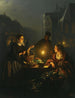 En grøntsagsmand på Groenmarkt i Den Haag - Petrus van Schendel — visning af kunstværket