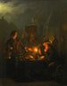 Markedet om aftenen på Groenmarkt i Den Haag - Petrus van Schendel — visning af kunstværket