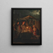 Le sælger af spil - Petrus van Schendel — indrammet kunstværk på væggen