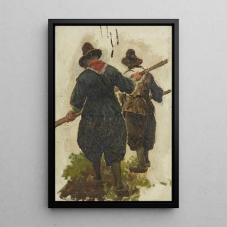 Petrus van der Velden - Two Marken bargemen.webp