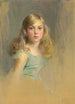 Portrait af den ærede Esme Mary Gabrielle Harmsworth, kommende grevinde Cromer, i alderen ni år - Philip Alexius de László — visning af kunstværket