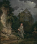 En filosof i en kirkegård ved måneskin - Philip James de Loutherbourg — visning af kunstværket