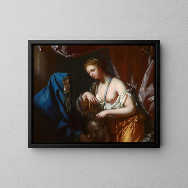 Judith med Holofernes' hoved - Philip van Dijk — indrammet kunstværk på væggen