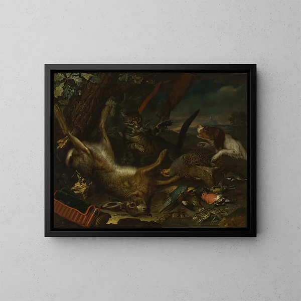 Trophées de chasse - Philipp Ferdinand de Hamilton — indrammet kunstværk på væggen