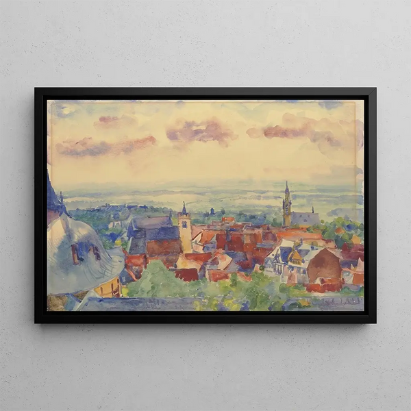 Vue de Kronberg - Philipp Franck — indrammet kunstværk på væggen