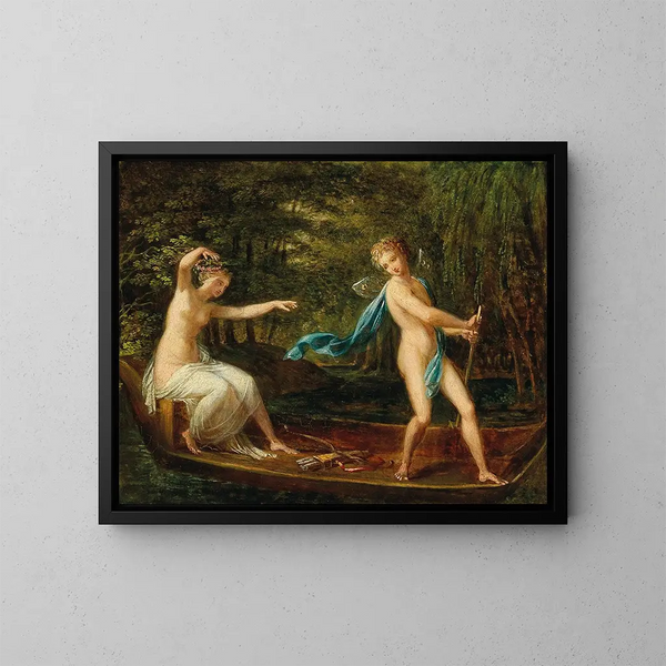 Cupidon og Psyche - Philipp Friedrich von Hetsch — indrammet kunstværk på væggen