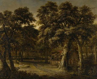 Philips Koninck - A Woodland Scene With A Cottage And Figures.webp