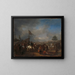 En hesteudstilling nær en militærlejr - Philips Wouwerman — indrammet kunstværk på væggen