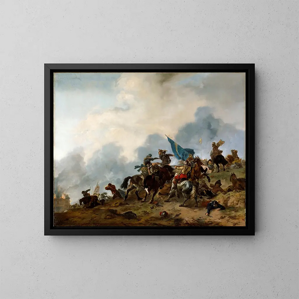 Kamp-scene - Philips Wouwerman — indrammet kunstværk på væggen