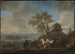 Étang à chevaux sur une rivière - Philips Wouwerman — visning af kunstværket