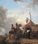 Soldater, der fejrer med en tjenestepige foran et telt - Philips Wouwerman — visning af kunstværket