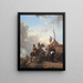 Soldater, der fejrer med en tjenestepige foran et telt - Philips Wouwerman — indrammet kunstværk på væggen