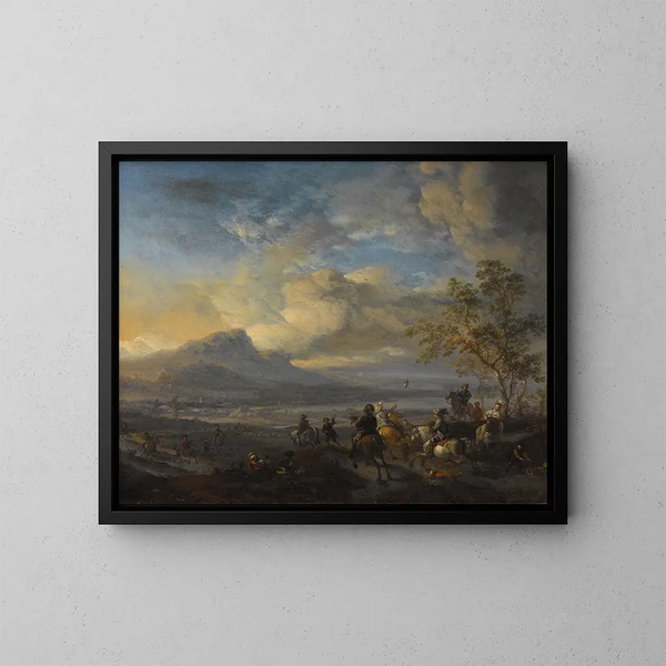 La chasse au faucon - Philips Wouwerman — indrammet kunstværk på væggen