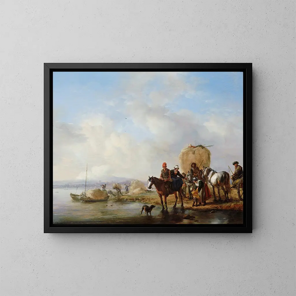 La Charrette de foin - Philips Wouwerman — indrammet kunstværk på væggen