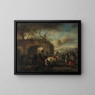 L'École d'équitation - Philips Wouwerman — indrammet kunstværk på væggen