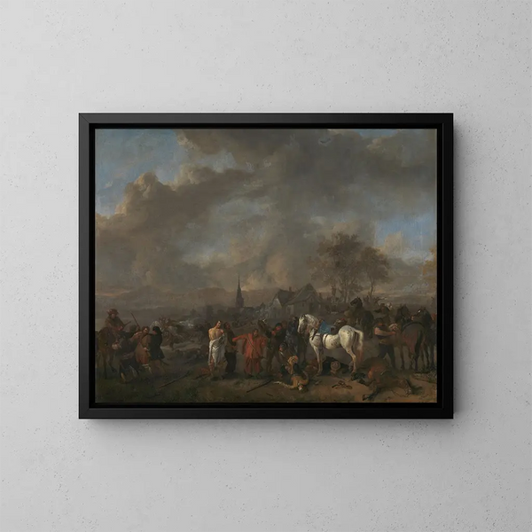 La Victoire des Paysans - Philips Wouwerman — indrammet kunstværk på væggen