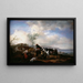 to ryttere nær en fontæne - Philips Wouwerman — indrammet kunstværk på væggen