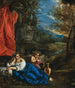 Flore og barnet Bacchus i et skovlandskab - Pier Francesco Mola — visning af kunstværket