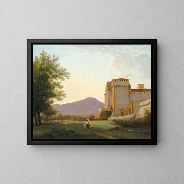 Vue de l'abbaye de Grottaferrata - Pierre-Athanase Chauvin — indrammet kunstværk på væggen