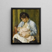 En kvinde ammer et barn - Pierre-Auguste Renoir — indrammet kunstværk på væggen