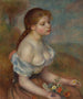 En ung pige med margueritter - Pierre-Auguste Renoir — visning af kunstværket