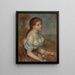 En ung pige med margueritter - Pierre-Auguste Renoir — indrammet kunstværk på væggen