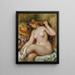 den blondehårede badende - Pierre-Auguste Renoir — indrammet kunstværk på væggen