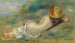 en liggende badende kvinde set bagfra med en stråhat eller kvinde liggende på græsset - Pierre-Auguste Renoir — visning af kunstværket