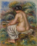 Baderinde med tøj - Pierre-Auguste Renoir — visning af kunstværket