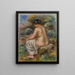 Baderinde med tøj - Pierre-Auguste Renoir — indrammet kunstværk på væggen