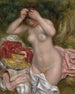 Baderinde, der ordner sit hår - Pierre-Auguste Renoir — visning af kunstværket