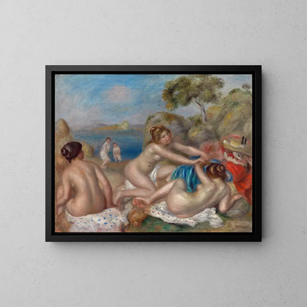 Baignade med en krabbe - Pierre-Auguste Renoir — indrammet kunstværk på væggen